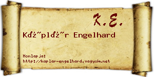 Káplár Engelhard névjegykártya